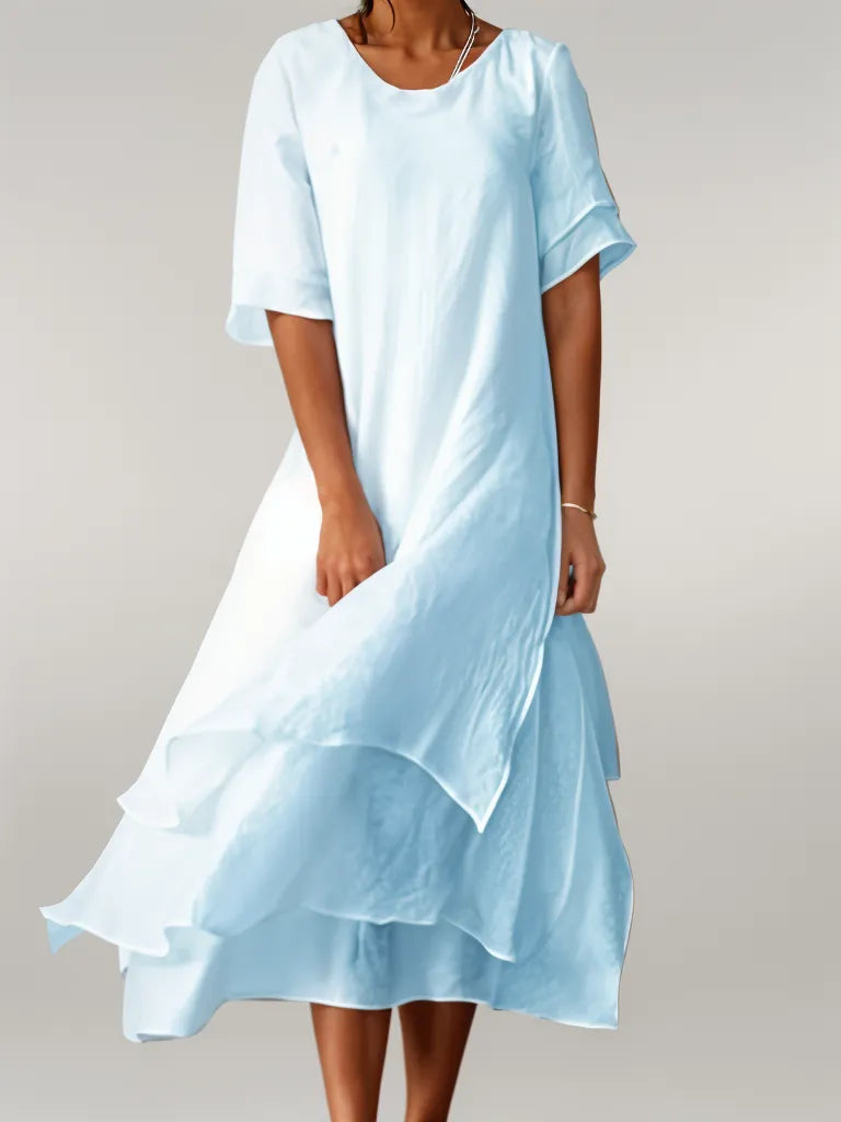 Bodil | Elegant lang bomuldskjole