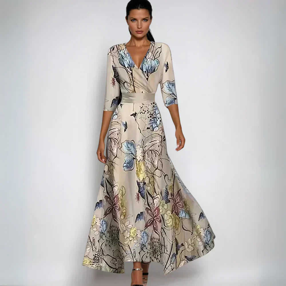 Isabella | Stilfuld Blomstret Omslagskjole